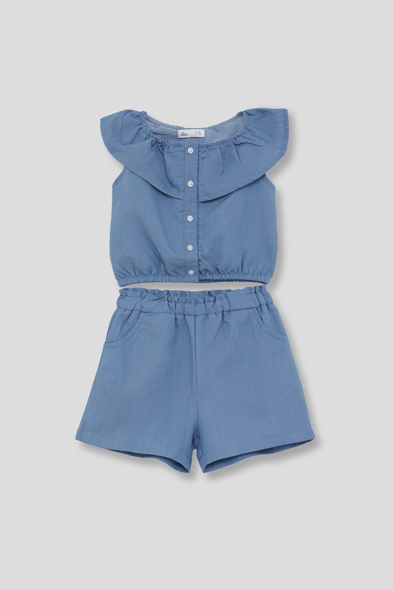 Conjunto Niña Denim Corto - Imagen 3