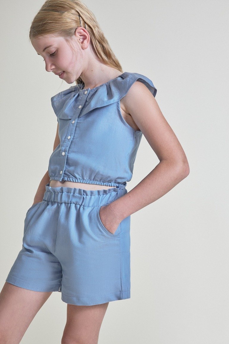 Conjunto Niña Denim Corto