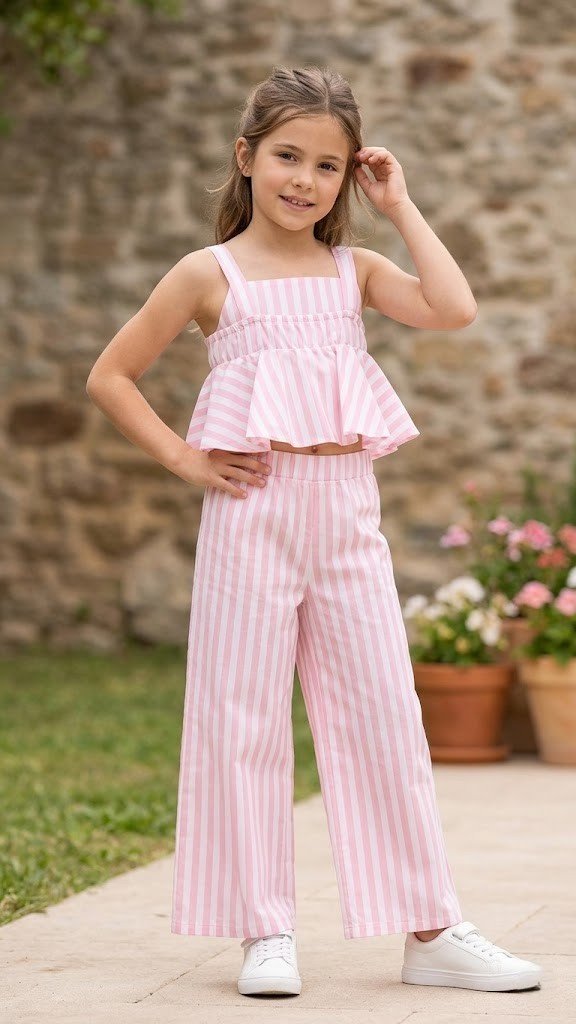 Conjunto Niña Rayas Rosas